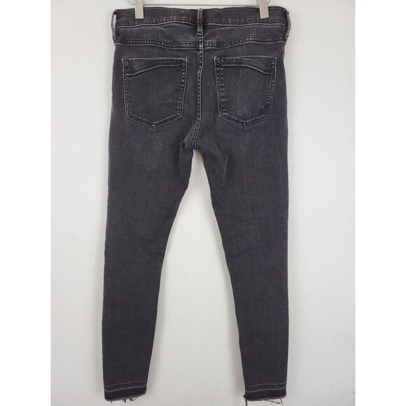 Express Exp Super Soft Ankle Legging Jean 4R Womens High Rise Raw Hem Distressed - Picture 4 of 6